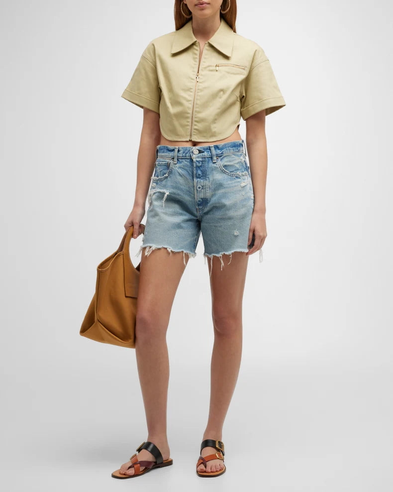 arket denim shorts