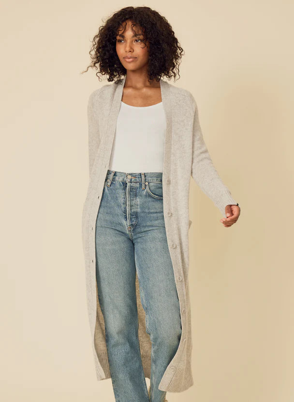 Morgan Cashmere Duster in Heather Grey