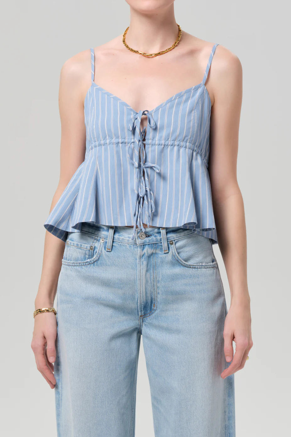 Larissa Tie Front Cami in Capri Stripe | Favour