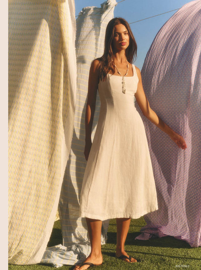 Austen Linen Dress in Chalk | Favour
