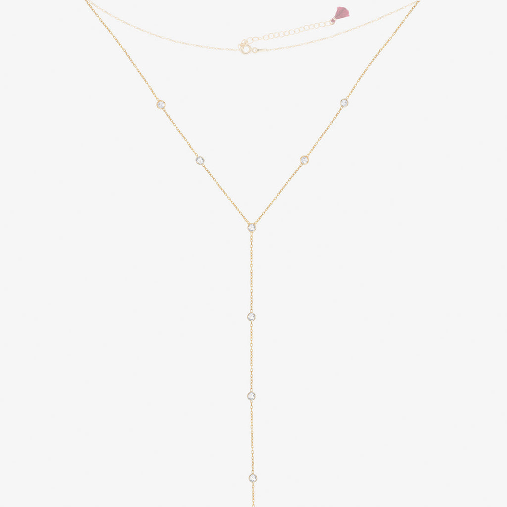 Emily Diamand Lariat Necklace in Gold