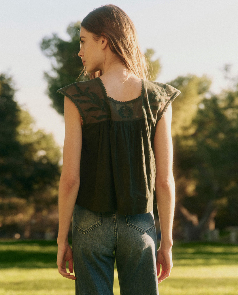 The Dawn Top in Vintage Moss