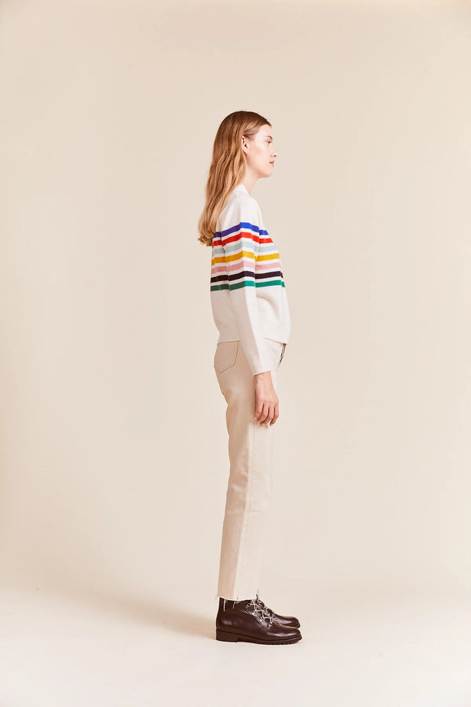 Oksana Sweater in Rainbow Stripe