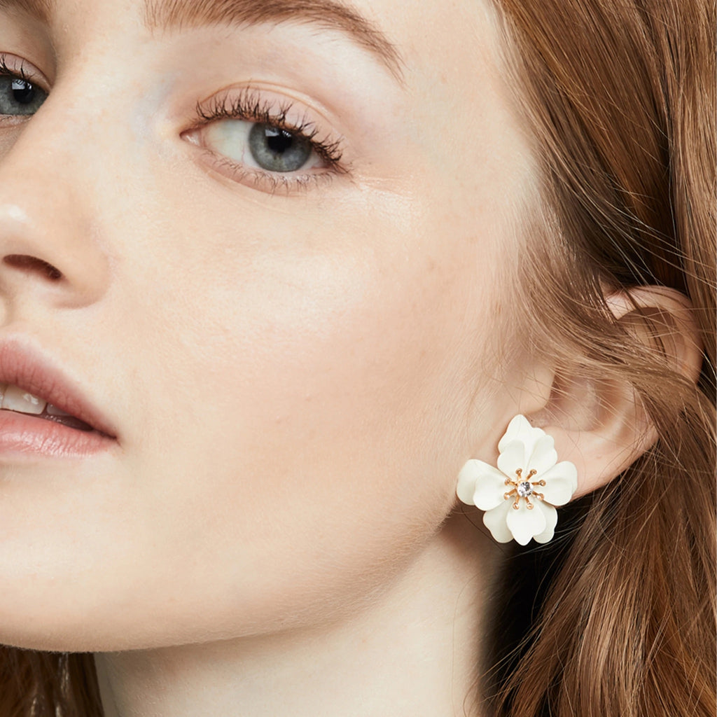 Bloom Earrings in White