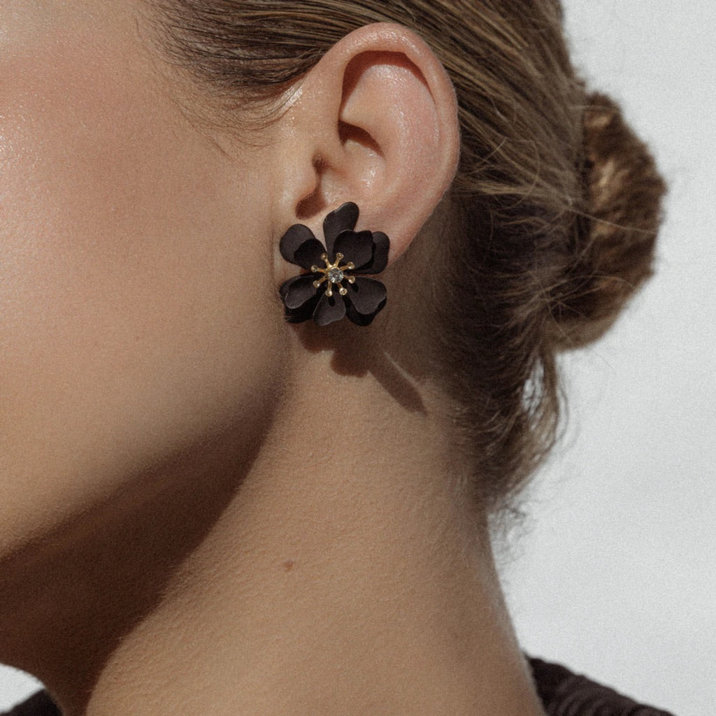 Bloom Earrings in Black
