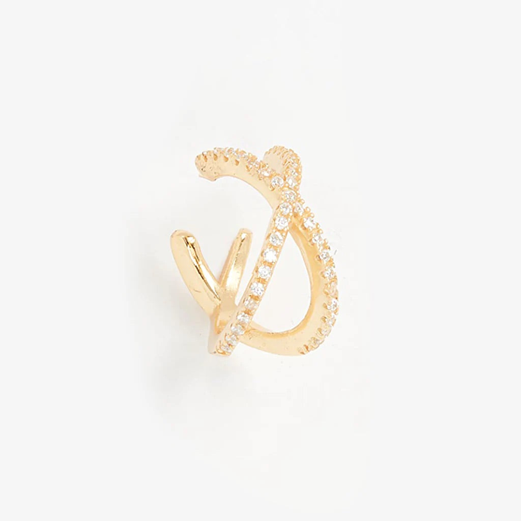 Stacey Pave Ear Cuff in Gold